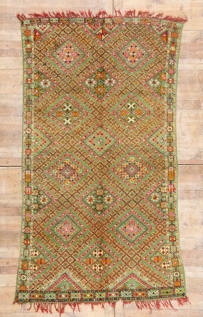 5 x 10 - Green Vintage Beni MGuild Moroccan Rug - 21872