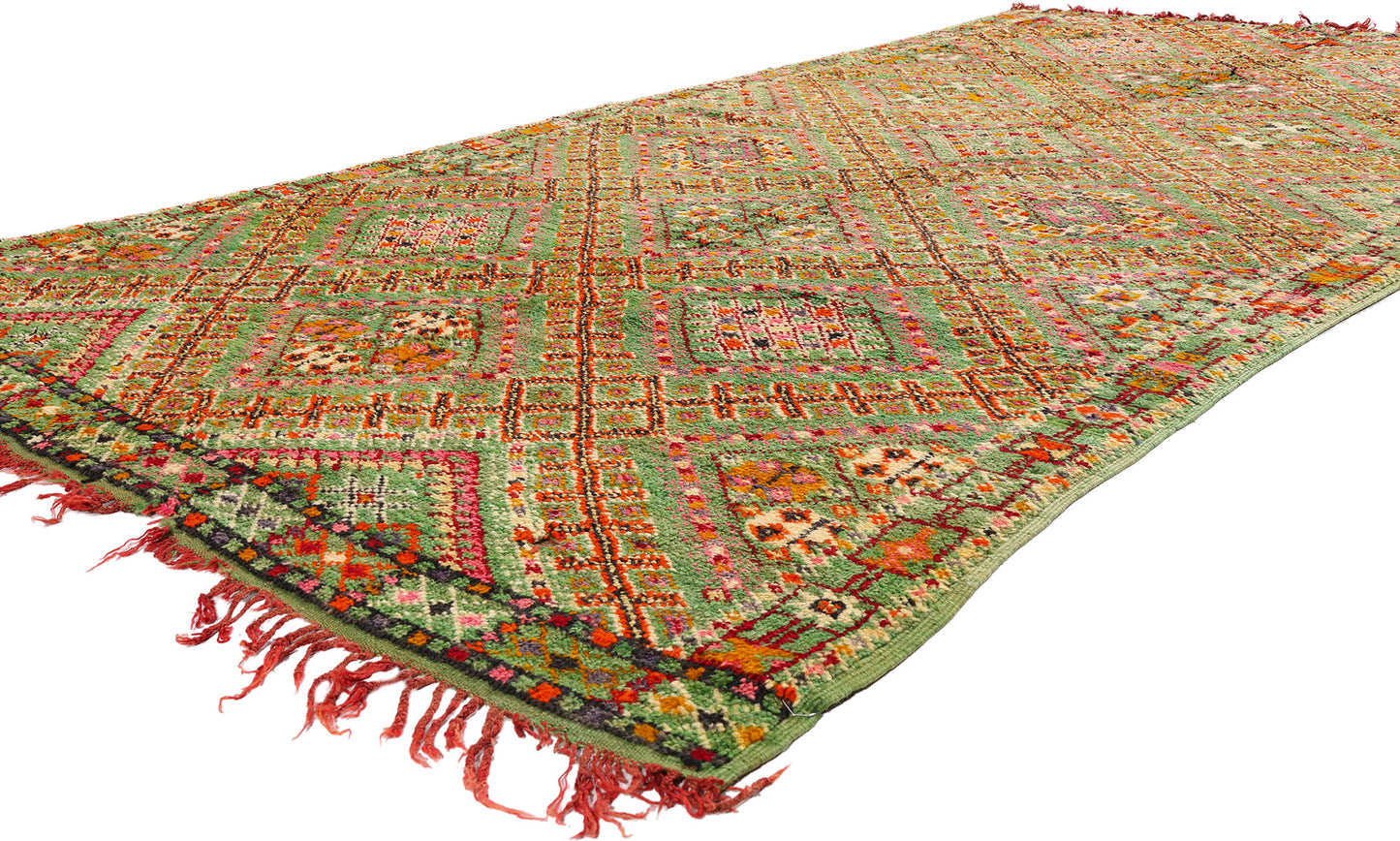 5 x 10 - Green Vintage Beni MGuild Moroccan Rug - 21872
