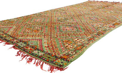 5 x 10 - Green Vintage Beni MGuild Moroccan Rug - 21872