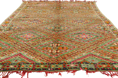 5 x 10 - Green Vintage Beni MGuild Moroccan Rug - 21872