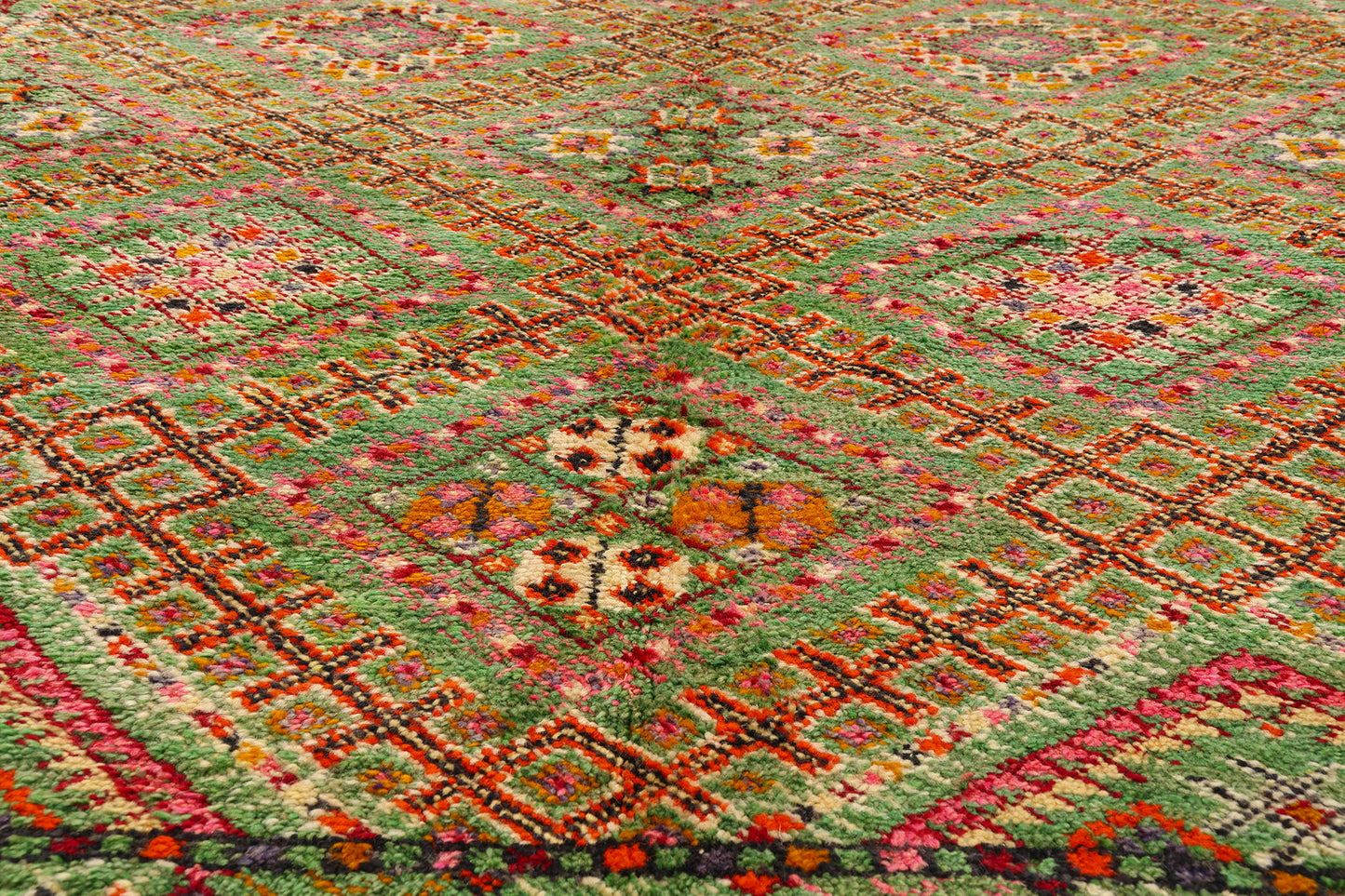 5 x 10 - Green Vintage Beni MGuild Moroccan Rug - 21872