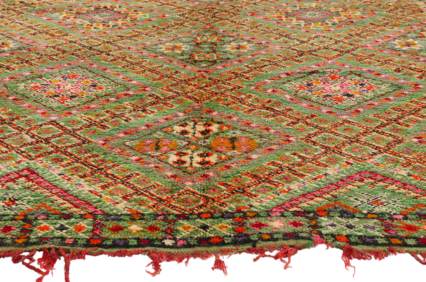 5 x 10 - Green Vintage Beni MGuild Moroccan Rug - 21872
