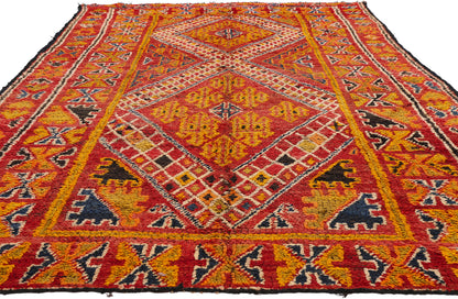 6 x 10 - Red Vintage Beni MGuild Moroccan Rug - 21874