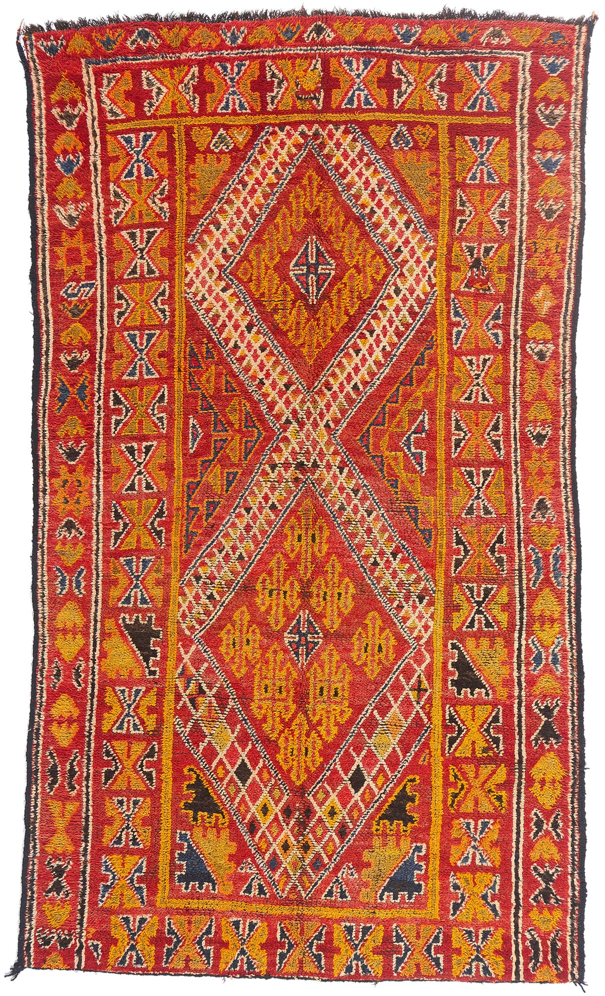 6 x 10 - Red Vintage Beni MGuild Moroccan Rug - 21874