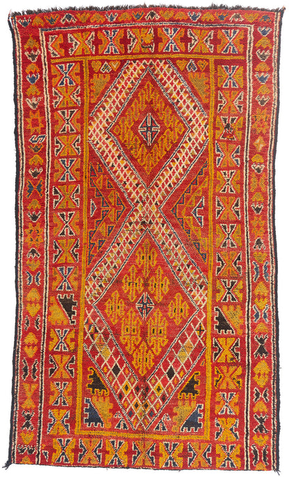 6 x 10 - Red Vintage Beni MGuild Moroccan Rug - 21874