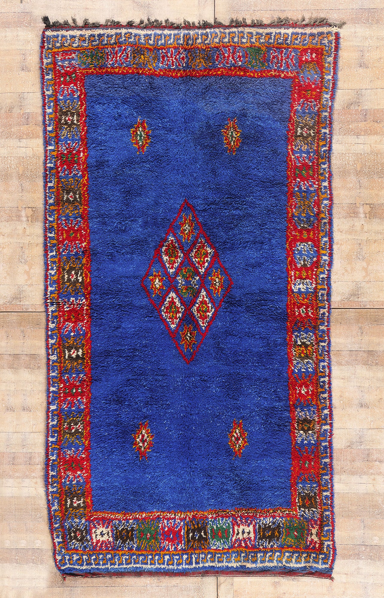 6 x 11 - Blue Vintage Beni MGuild Moroccan Rug - 21879