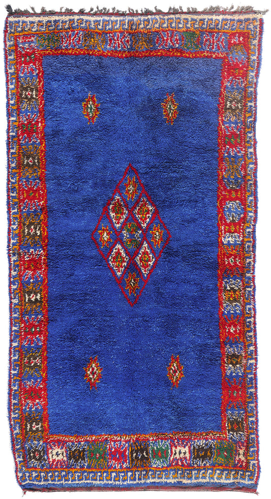 6 x 11 - Blue Vintage Beni MGuild Moroccan Rug - 21879