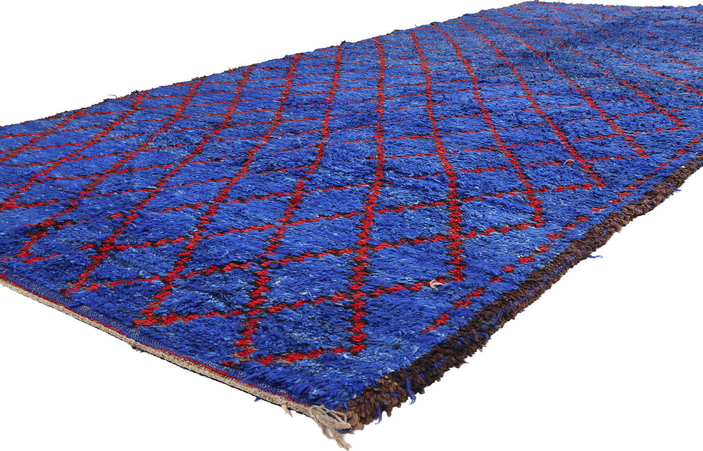 7 x 14 - Blue Vintage Beni MGuild Moroccan Rug - 21880