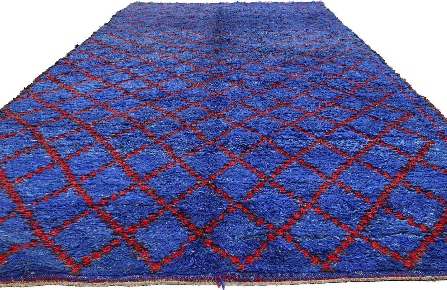7 x 14 - Blue Vintage Beni MGuild Moroccan Rug - 21880