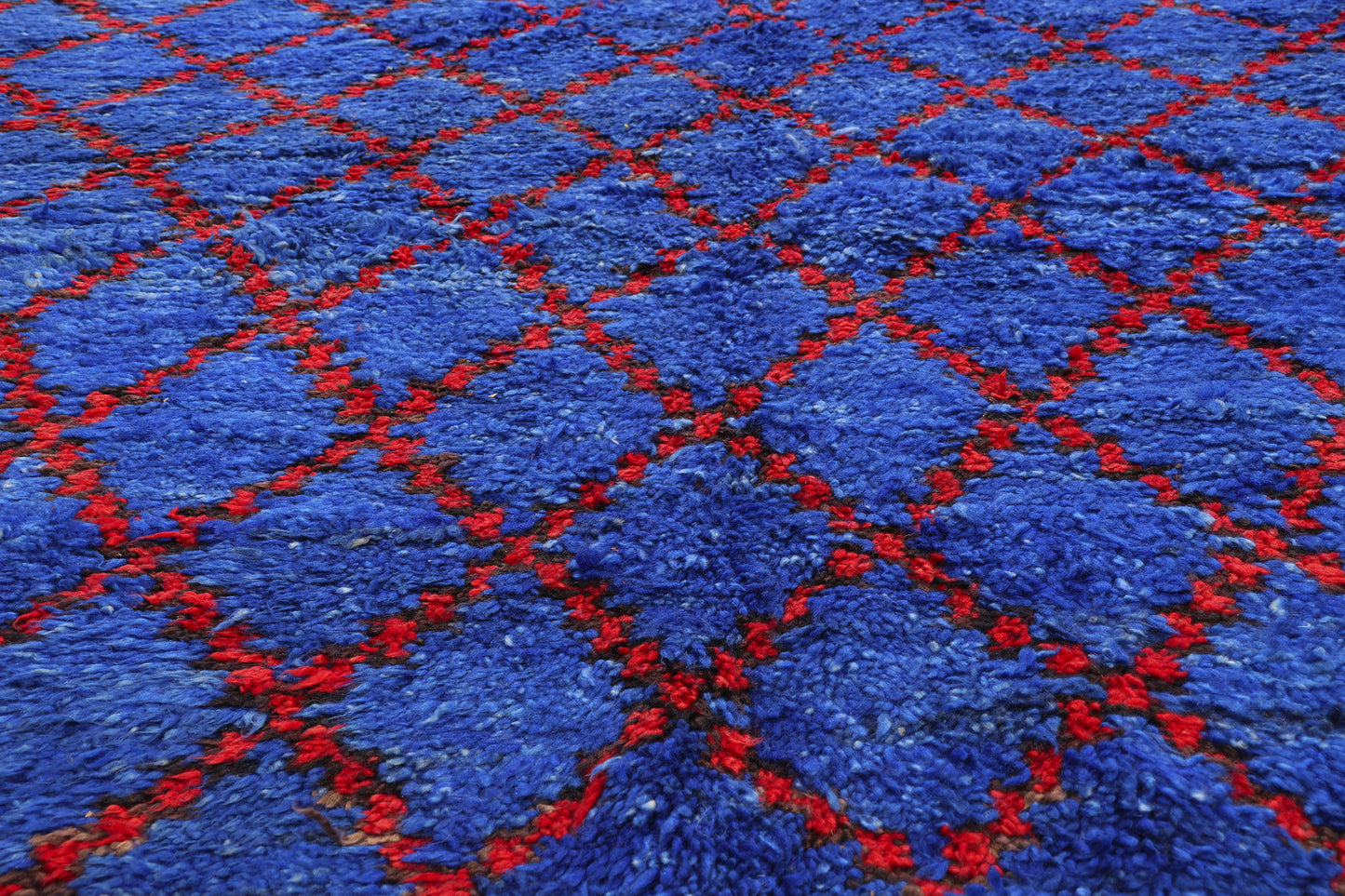 7 x 14 - Blue Vintage Beni MGuild Moroccan Rug - 21880