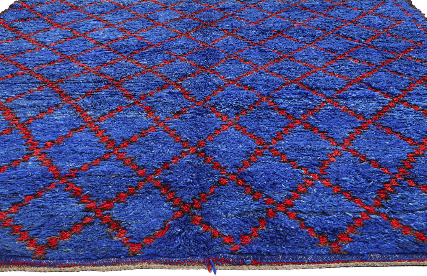 7 x 14 - Blue Vintage Beni MGuild Moroccan Rug - 21880