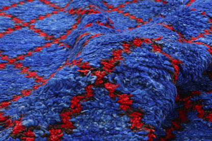 7 x 14 - Blue Vintage Beni MGuild Moroccan Rug - 21880