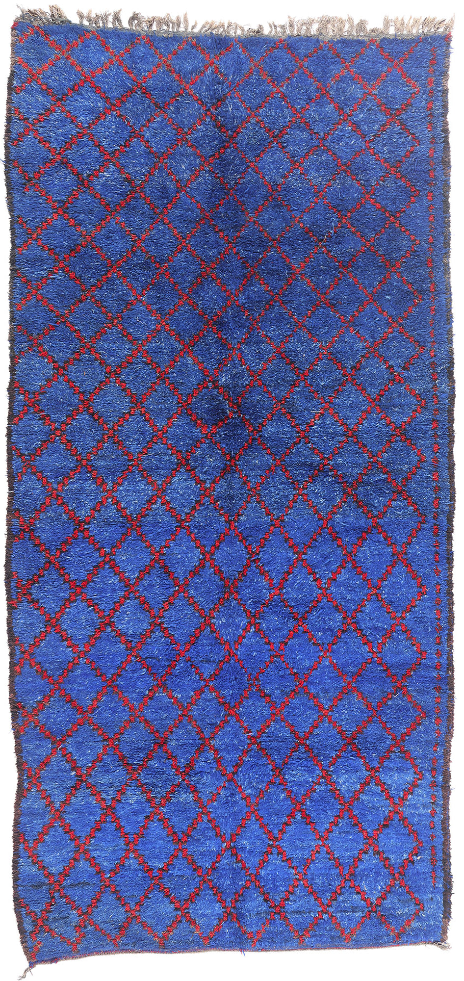 7 x 14 - Blue Vintage Beni MGuild Moroccan Rug - 21880
