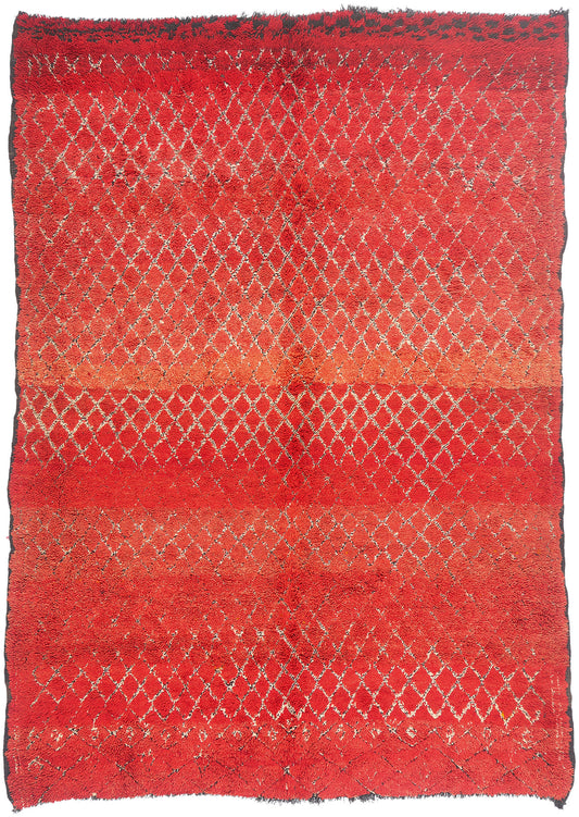 7 x 10 - Red Vintage Beni MGuild Moroccan Rug - 21883