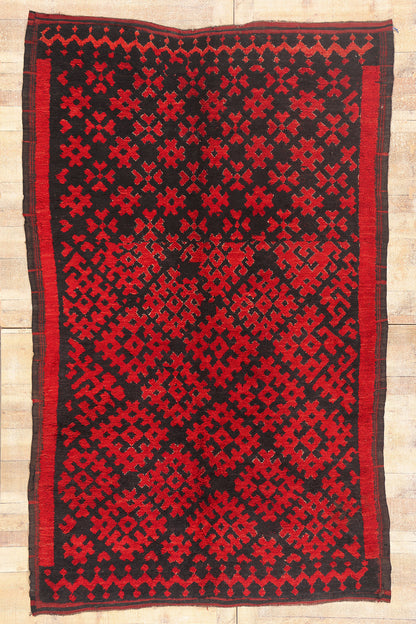 6 x 10 - Black Vintage Talsint Moroccan Rug - 21884
