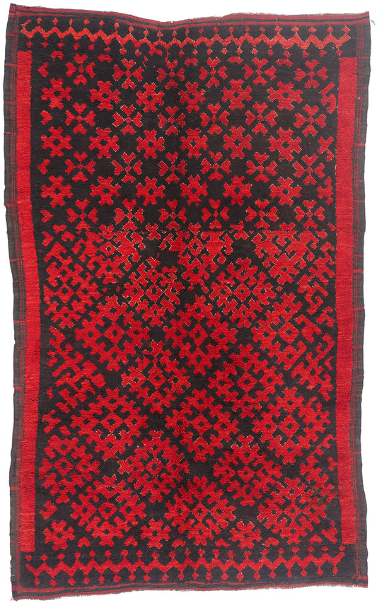 6 x 10 - Black Vintage Talsint Moroccan Rug - 21884
