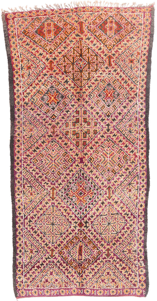 7 x 14 - Multicolor Vintage Beni MGuild Moroccan Rug - 21886