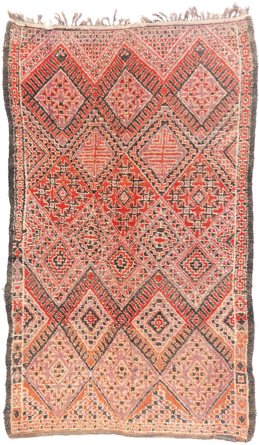 7 x 11 - Multicolor Vintage Beni MGuild Moroccan Rug - 21887