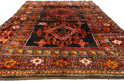 6 x 10 - Black Vintage Beni MGuild Moroccan Rug - 21888