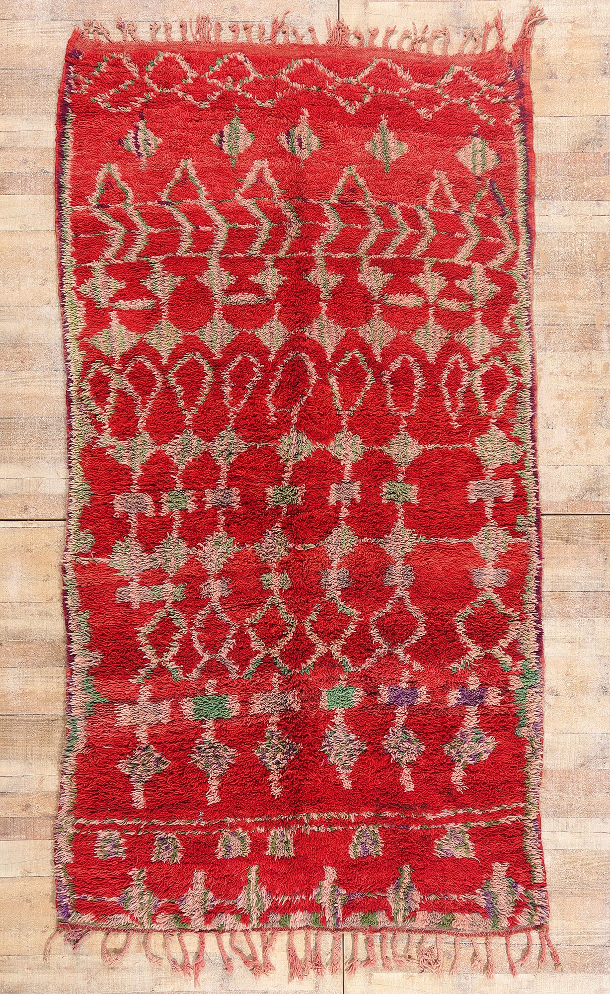 6 x 10 - Red Vintage Boujad Moroccan Rug - 21889