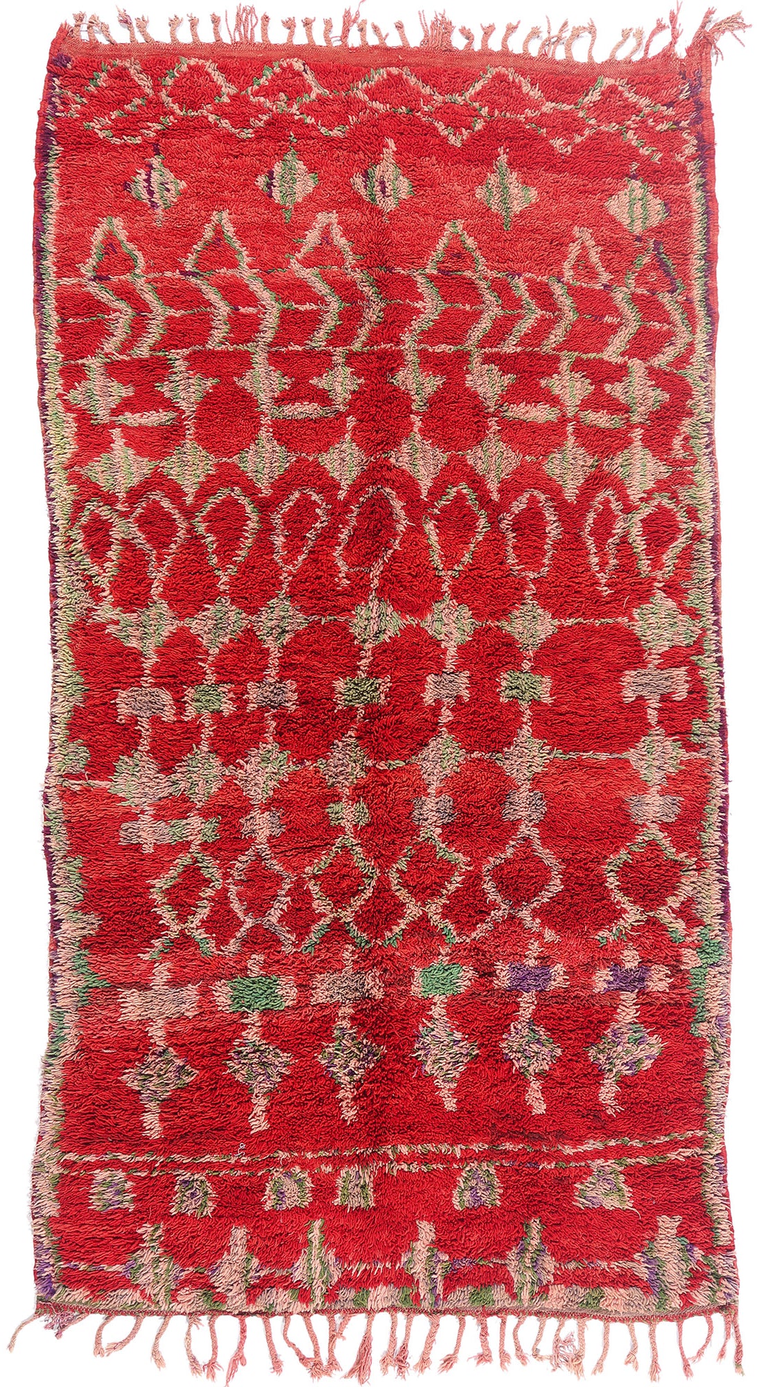 6 x 10 - Red Vintage Boujad Moroccan Rug - 21889