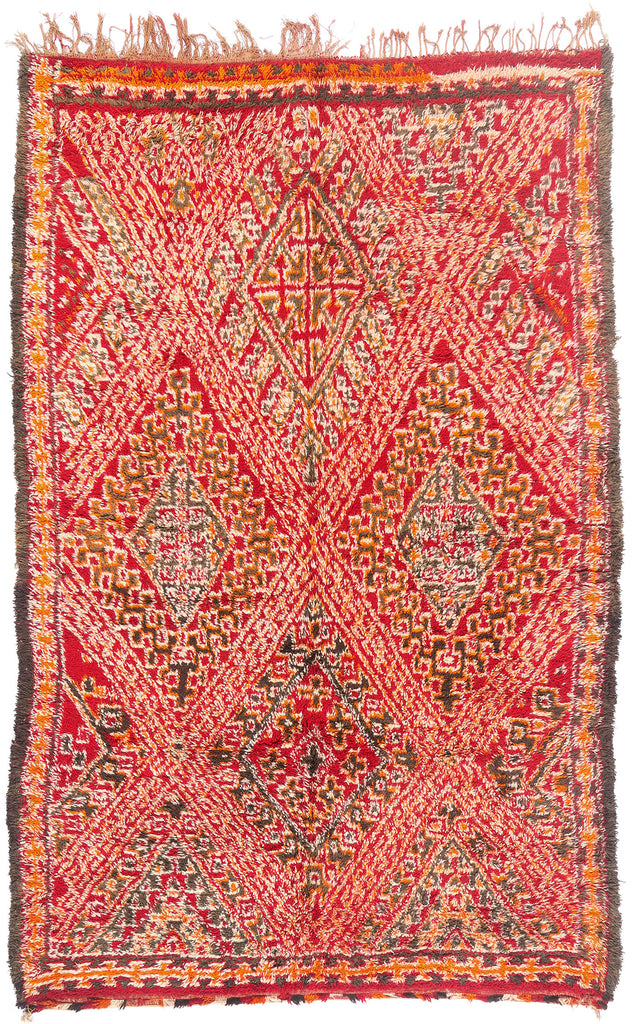 6 x 10 - Red Vintage Beni MGuild Moroccan Rug - 21891