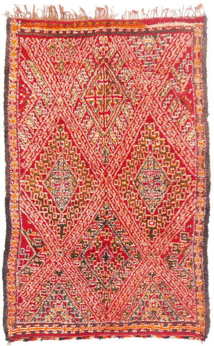 6 x 10 - Red Vintage Beni MGuild Moroccan Rug - 21891