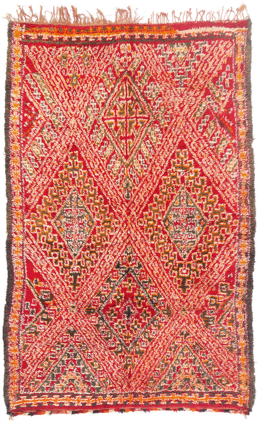 6 x 10 - Red Vintage Beni MGuild Moroccan Rug - 21891