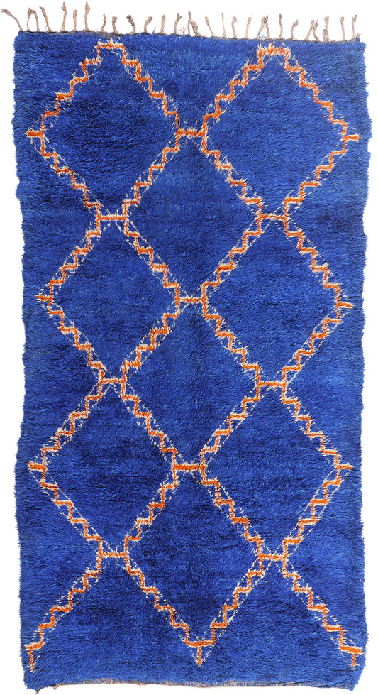 6 x 12 - Blue Vintage Beni MGuild Moroccan Rug - 21892