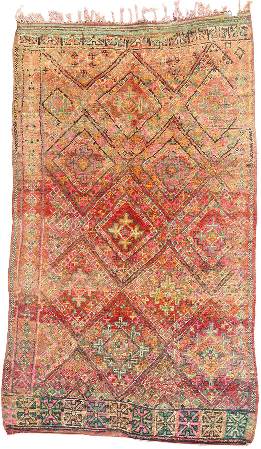 6 x 10 - Multicolor Vintage Beni MGuild Moroccan Rug - 21896