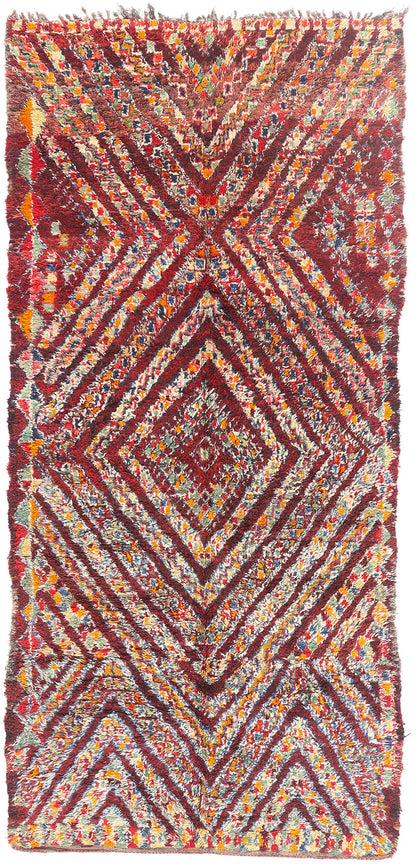 6 x 13 - Red Vintage Beni MGuild Moroccan Rug - 21898