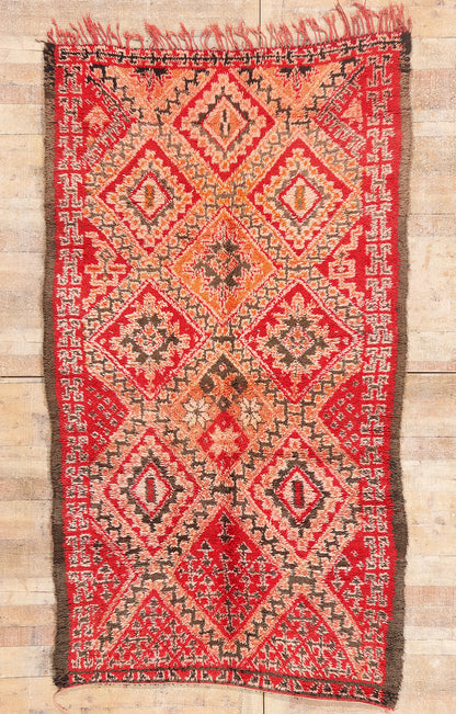 5 x 9 - Red Vintage Beni MGuild Moroccan Rug - 21899