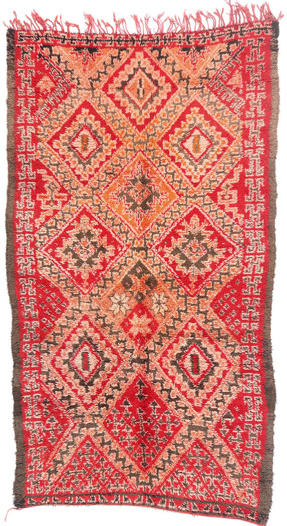 5 x 9 - Red Vintage Beni MGuild Moroccan Rug - 21899