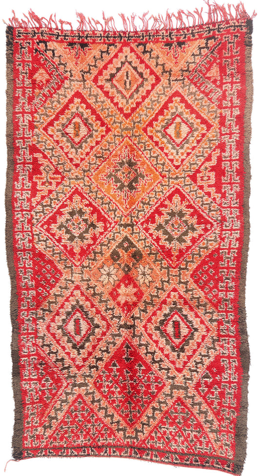 5 x 9 - Red Vintage Beni MGuild Moroccan Rug - 21899