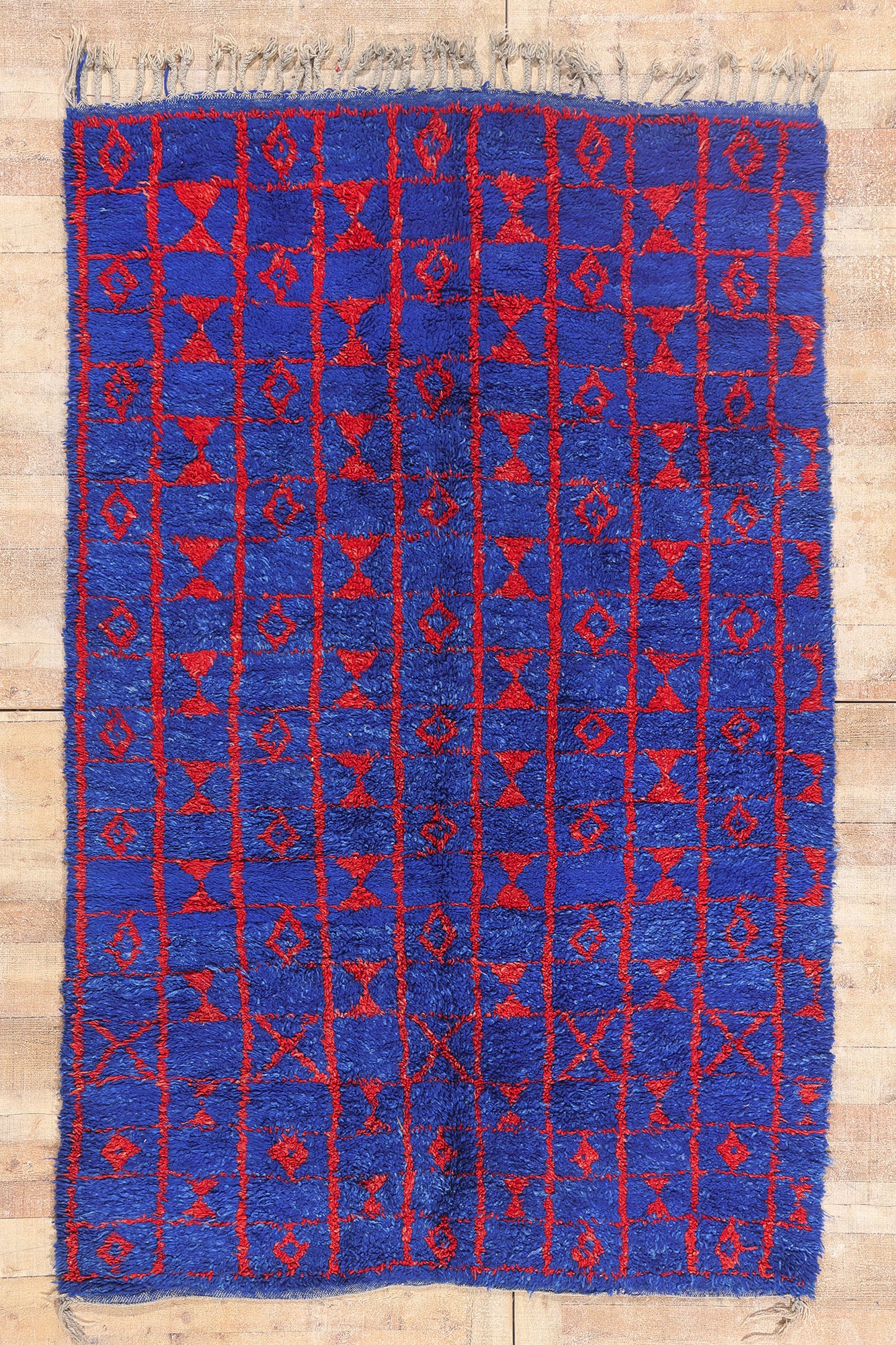 6 x 9 - Blue Vintage Beni MGuild Moroccan Rug - 21900
