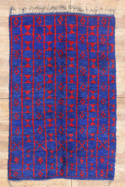 6 x 9 - Blue Vintage Beni MGuild Moroccan Rug - 21900
