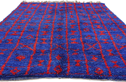 6 x 9 - Blue Vintage Beni MGuild Moroccan Rug - 21900