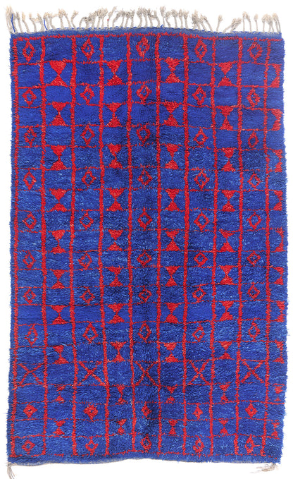 6 x 9 - Blue Vintage Beni MGuild Moroccan Rug - 21900