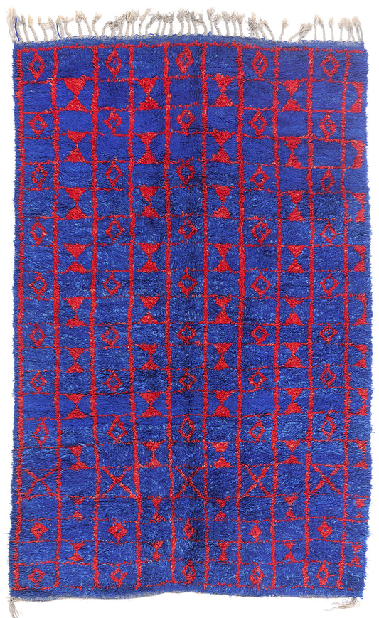 6 x 9 - Blue Vintage Beni MGuild Moroccan Rug - 21900