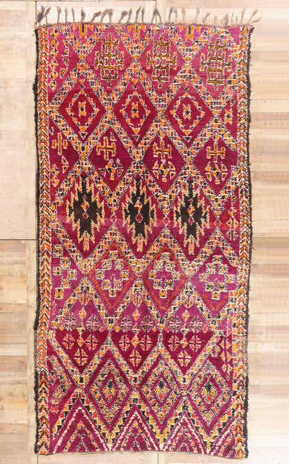 7 x 14 - Magenta Vintage Beni MGuild Moroccan Rug - 21903