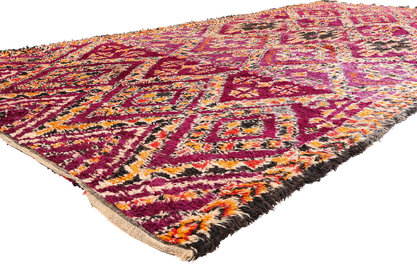 7 x 14 - Magenta Vintage Beni MGuild Moroccan Rug - 21903