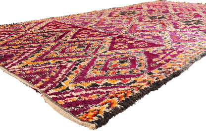 7 x 14 - Magenta Vintage Beni MGuild Moroccan Rug - 21903