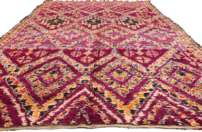 7 x 14 - Magenta Vintage Beni MGuild Moroccan Rug - 21903