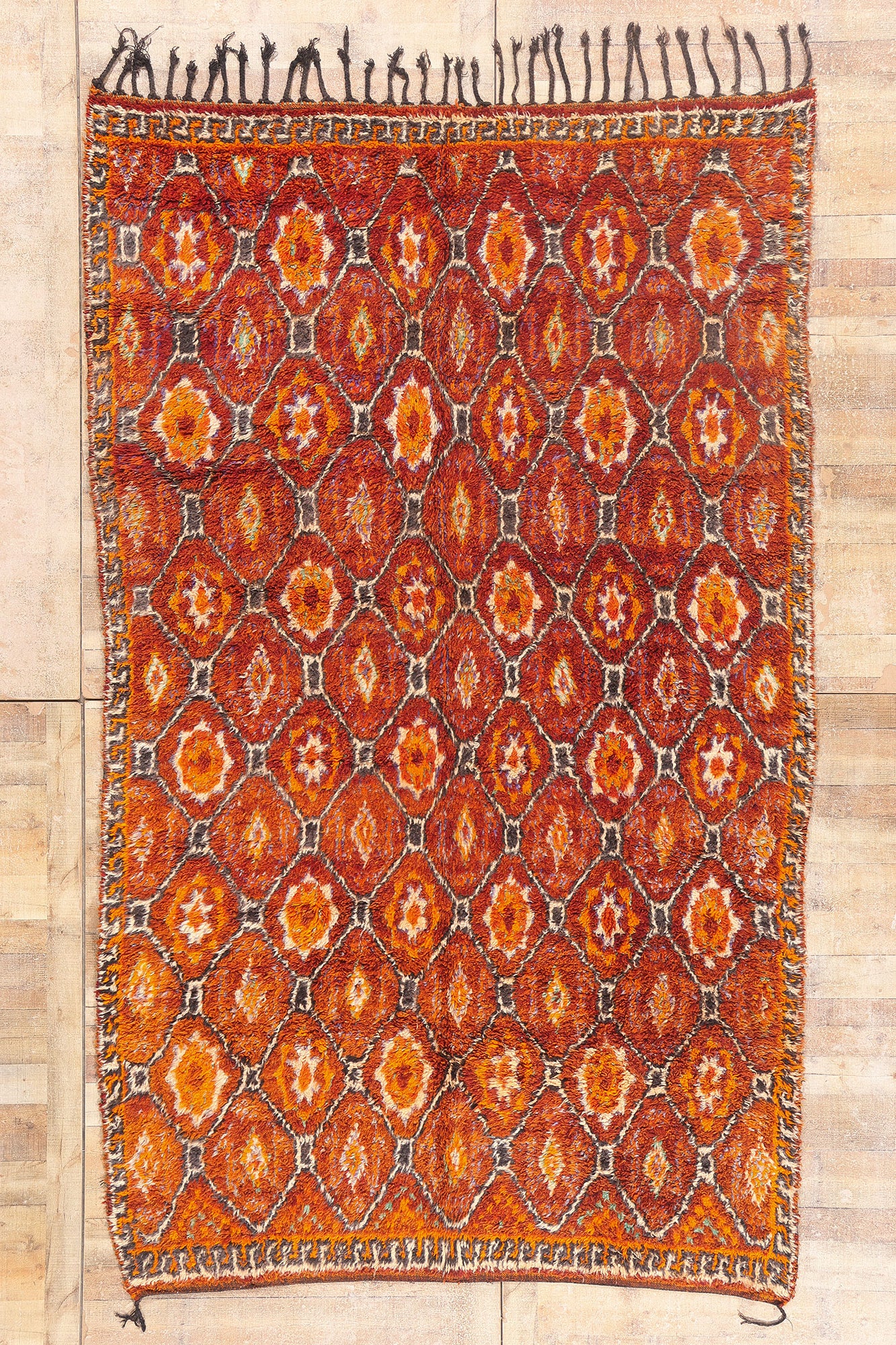 7 x 11 - Rust Vintage Beni MGuild Moroccan Rug - 21904