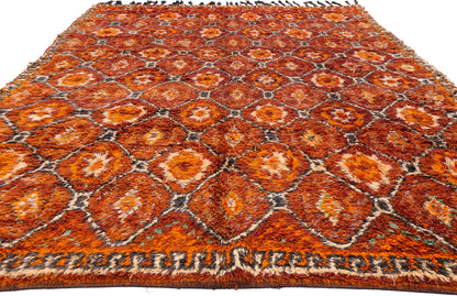 7 x 11 - Rust Vintage Beni MGuild Moroccan Rug - 21904