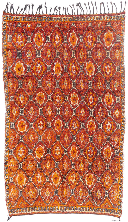 7 x 11 - Rust Vintage Beni MGuild Moroccan Rug - 21904