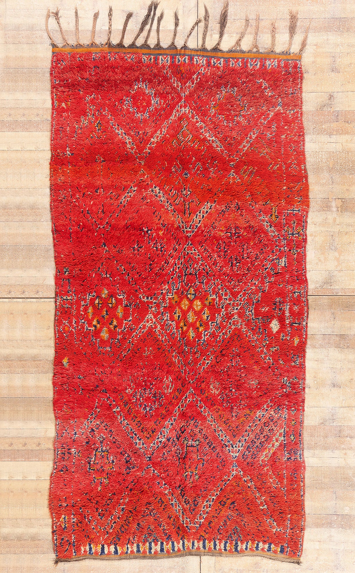 6 x 11 - Red Vintage Beni MGuild Moroccan Rug - 21905