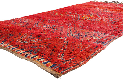 6 x 11 - Red Vintage Beni MGuild Moroccan Rug - 21905