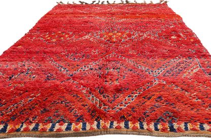 6 x 11 - Red Vintage Beni MGuild Moroccan Rug - 21905