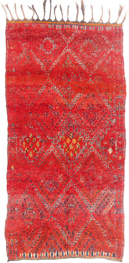 6 x 11 - Red Vintage Beni MGuild Moroccan Rug - 21905